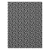 黒に浮かんだ白い卒業キャップ テーブルクロス (正面)