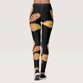 黒に淡橙色の斑点ブラックベリーリリー レギンス (裏面)