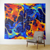 黒に渦巻くネオ絵を描ンのカラフル混合 タペストリー (インサイチュ(横))