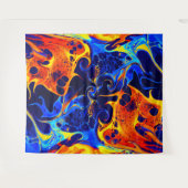 黒に渦巻くネオ絵を描ンのカラフル混合 タペストリー (正面(横))