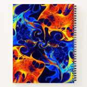 黒に渦巻くネオ絵を描ンのカラフル混合 ノートブック (裏面)