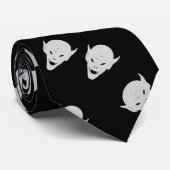 黒に灰色のゴブリンの頭 ネクタイ (ロール)