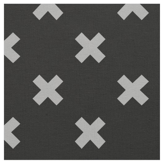 黒に灰色の十字縫い ファブリック (クローズアップ)