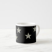 黒に灰色の星模様 エスプレッソカップ (正面右)