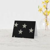 黒に灰色の星模様 カード (黄色い花)