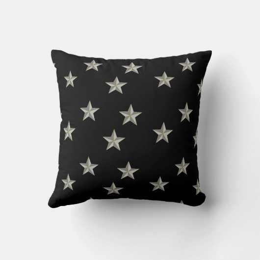 黒に灰色の星模様 クッション (裏面)
