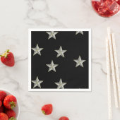 黒に灰色の星模様 スタンダードカクテルナプキン (インサイチュ)