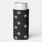 黒に灰色の星模様 スリム缶クーラー (Seltzer正面)