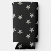 黒に灰色の星模様 スリム缶クーラー (裏面)