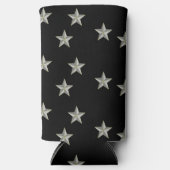 黒に灰色の星模様 スリム缶クーラー (正面)
