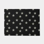 黒に灰色の星模様 ドアマット (正面)