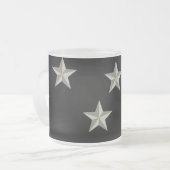黒に灰色の星模様 フロストグラスマグカップ (正面左)