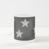 黒に灰色の星模様 フロストグラスマグカップ (中央)