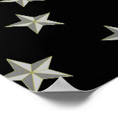 黒に灰色の星模様 ポスター (角)