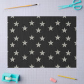 黒に灰色の星模様 薄葉紙 (クラフト)