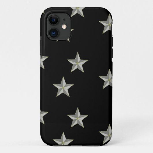 黒に灰色の星模様 Case-Mate iPhoneケース (裏面)