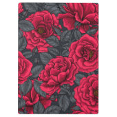 黒に灰色の葉バラの赤 クリップボード (裏面)