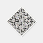 黒に灰色、薄紫、珊瑚礁 スタンダードカクテルナプキン (角)