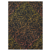 黒に燃えたオレンジ色の小枝 テーブルクロス (正面)