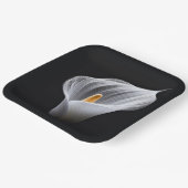 黒に白いカラユリ ペーパープレート (傾斜あり)