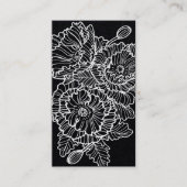 黒に白いポピーを線形にする 名刺 (正面)