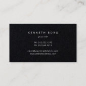 黒に白いポピーを線形にする 名刺 (裏面)