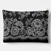 黒に白いレース アクセサリーポーチ (裏面)