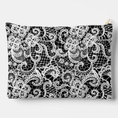 黒に白いレース アクセサリーポーチ (裏面)