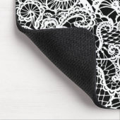 黒に白いレース マウスパッド (コーナー)