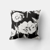 黒に白い花。 クッション (裏面)
