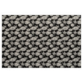 黒に白い花 ファブリック (ヤード)