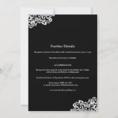 黒に白の結婚式「Save The Date」招待状 招待状 (裏面)