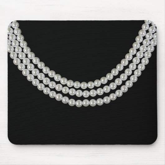 黒に真珠の列 マウスパッド (正面)