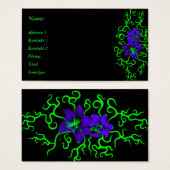 黒に紫のユリの花 (正面&裏面)