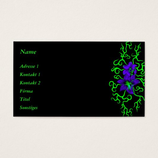 黒に紫のユリの花 (正面)