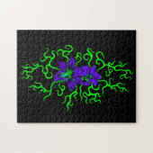 黒に紫のユリの花 ジグソーパズル (横)