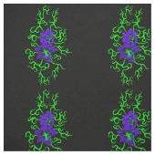 黒に紫のユリの花 ファブリック (見本)