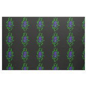 黒に紫のユリの花 ファブリック (ファットクウォーター)