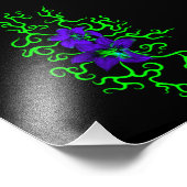 黒に紫のユリの花 フォトプリント            (角)