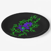 黒に紫のユリの花 ペーパープレート (アングル)