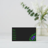 黒に紫のユリの花 名刺 (スタンド正面)