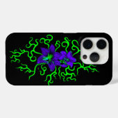 黒に紫のユリの花 Case-Mate iPhoneケース (裏面 (横))