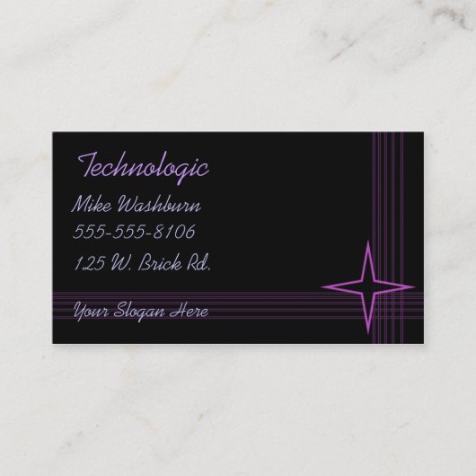 黒に紫 名刺 (正面)
