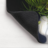 黒に緑のハート マウスパッド (コーナー)