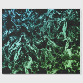 黒に緑の大理石 ラッピングペーパー (フラット)