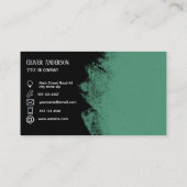 黒に緑の家モダン画ミニマル、 名刺 (裏面)