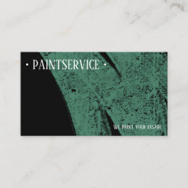 黒に緑の家モダン画ミニマル、 名刺