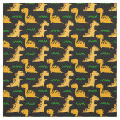 黒に緑を付けた茶色の恐竜 ファブリック (見本)