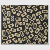 黒に茶色の麻雀 ラッピングペーパー (フラット)