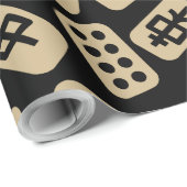 黒に茶色の麻雀 ラッピングペーパー (ロールコーナー)